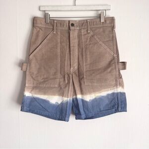 Vintage ‘Tradesman’ Handmade Dip-Dye Jean Shorts - workwear shorts
